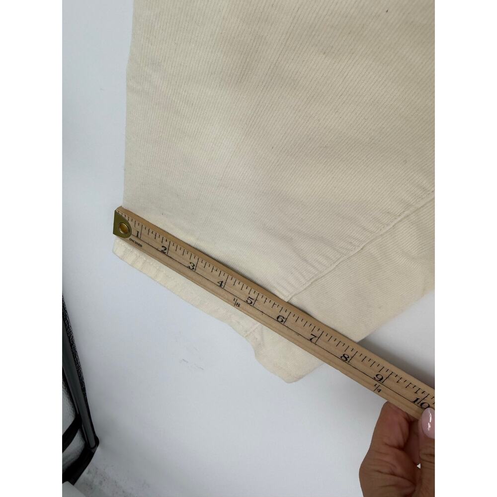 Talbots Corduroy Straight Leg Pants Size 12 Ivory Cream High Rise NWT Minimalist - Picture 12 of 13